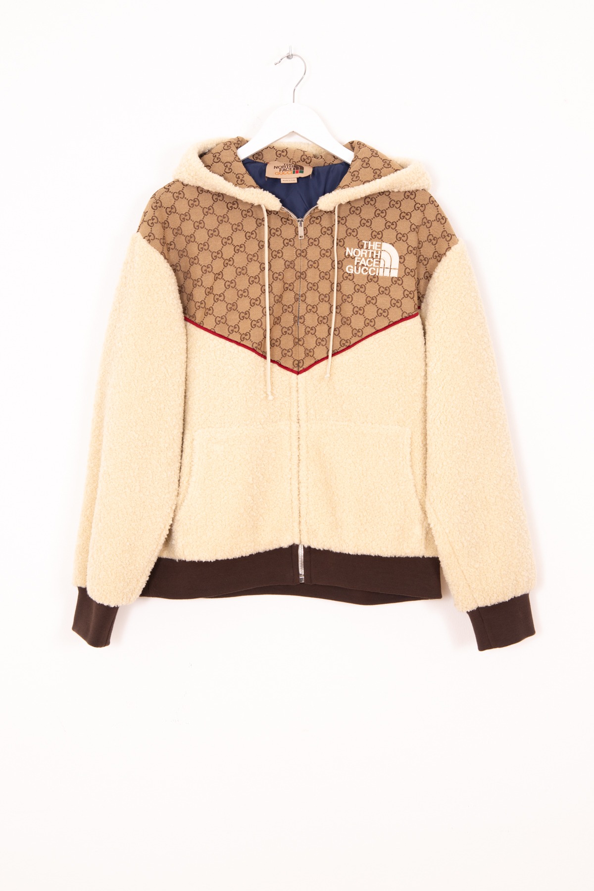 Gucci x The North Face GG Monogramm Canvas Jacke in Beige und Hellbraun