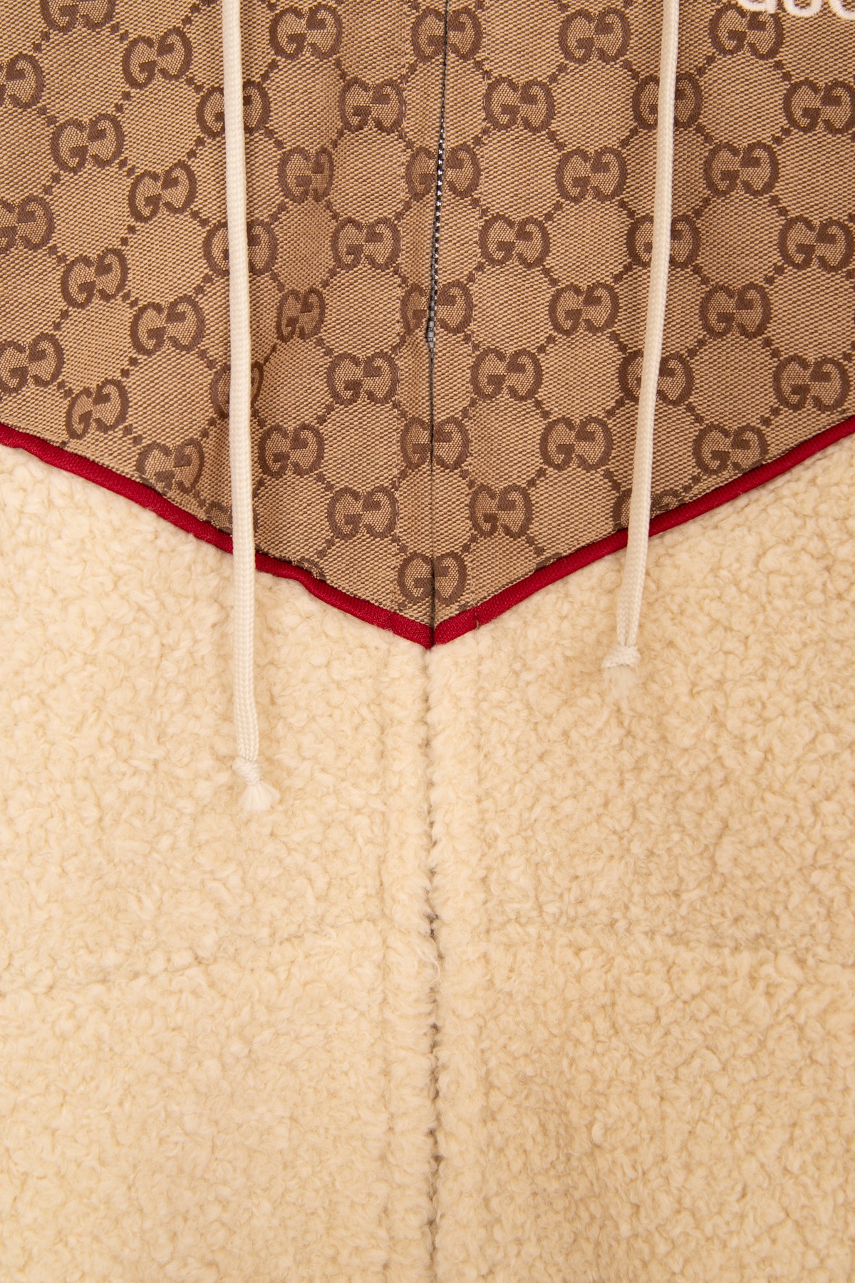 Gucci x The North Face GG Monogramm Canvas Jacke in Beige und Hellbraun