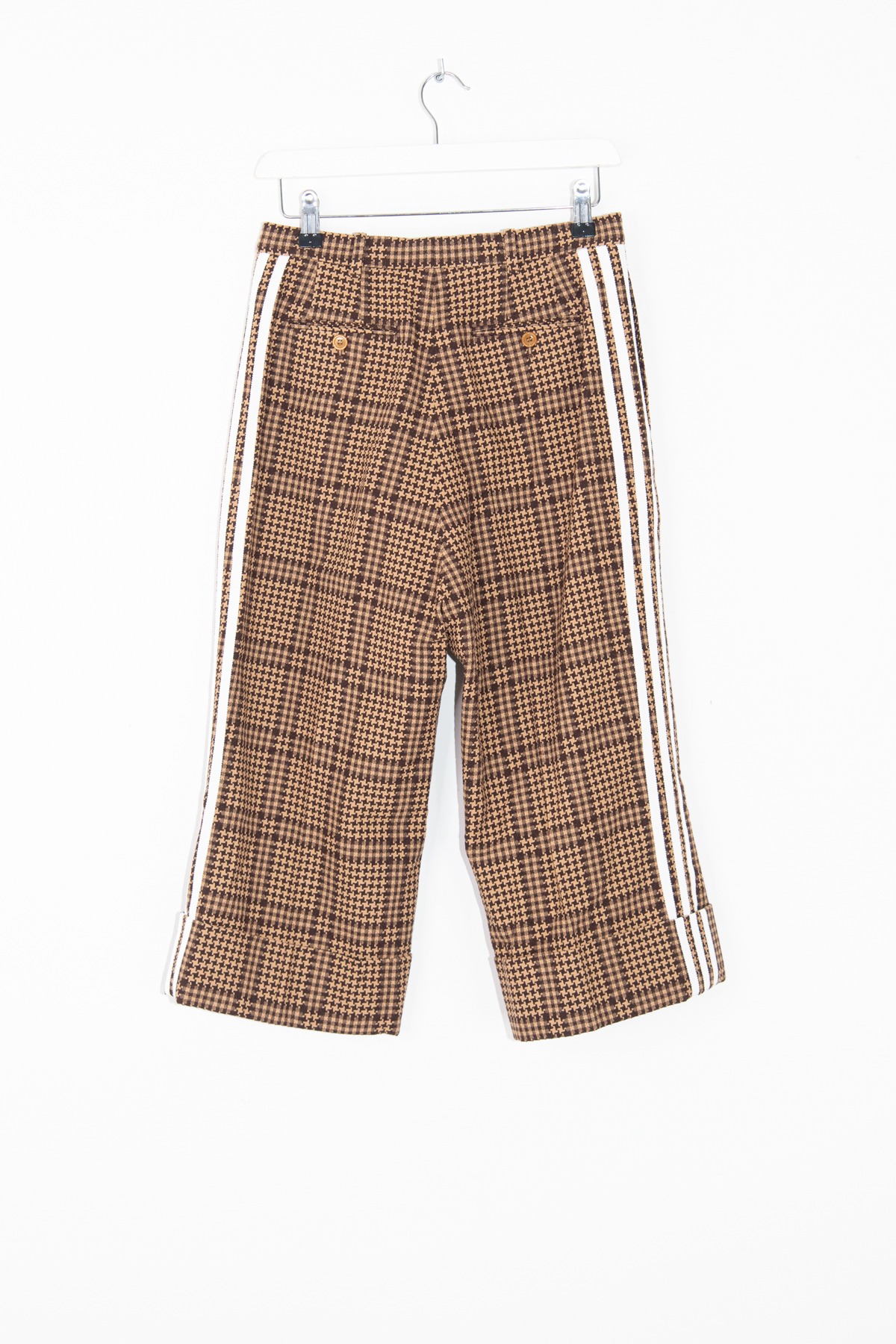 Gucci x Adidas Culotte mit Hahnentrittmuster in Beige und Braun