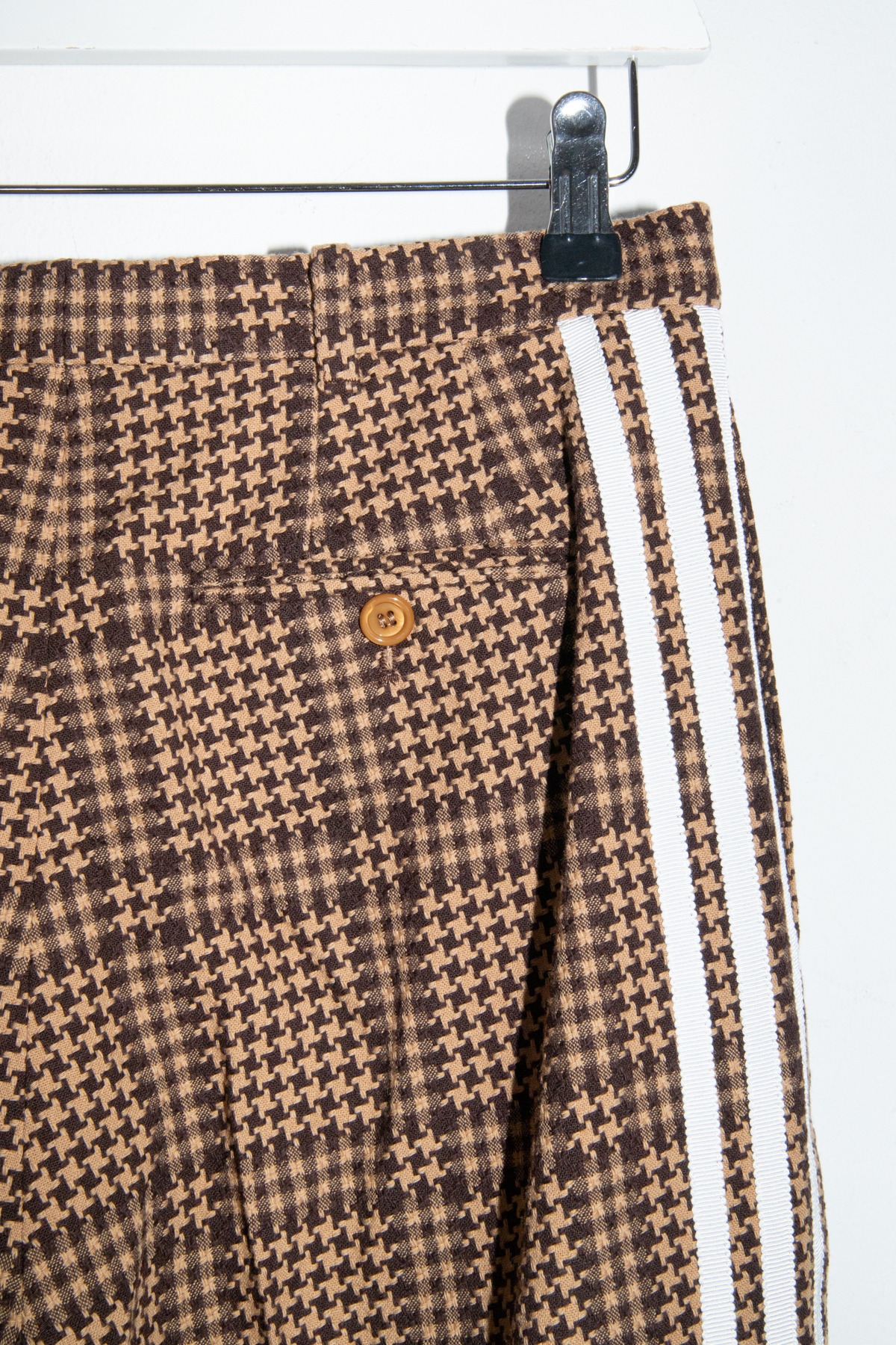 Gucci x Adidas Culotte mit Hahnentrittmuster in Beige und Braun