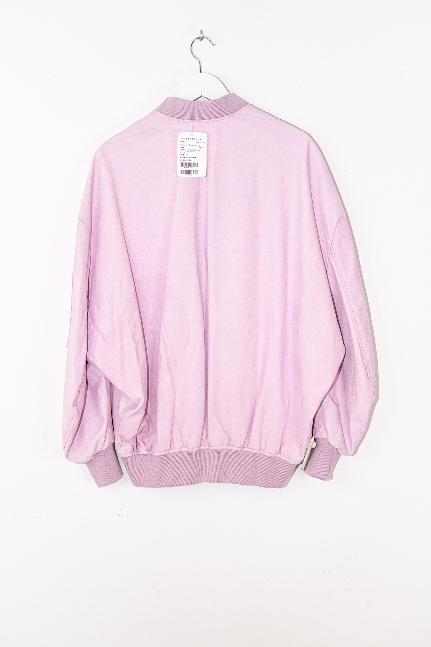 Halfboy Oversized Leder-Bomberjacke in Rosa