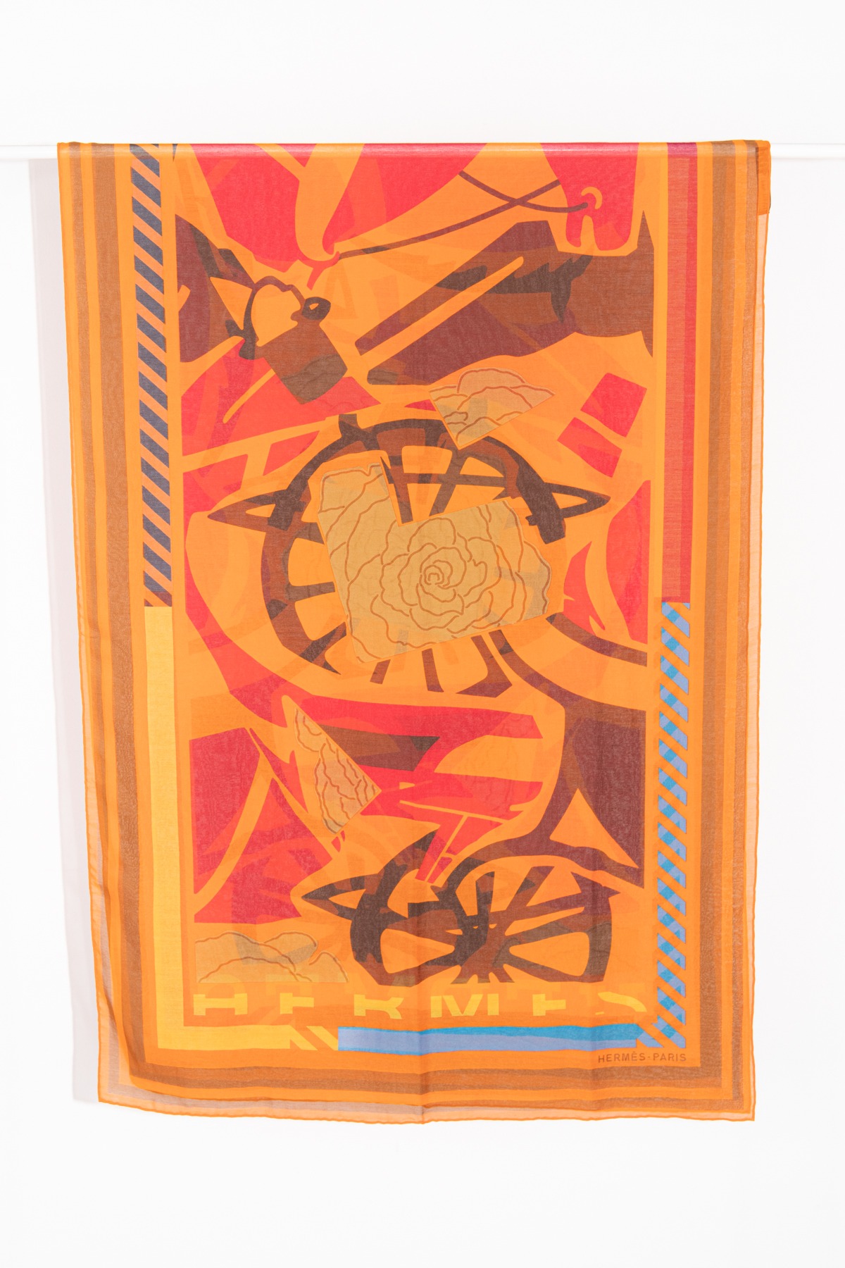 Hermès Tuch in Orange und Bunt