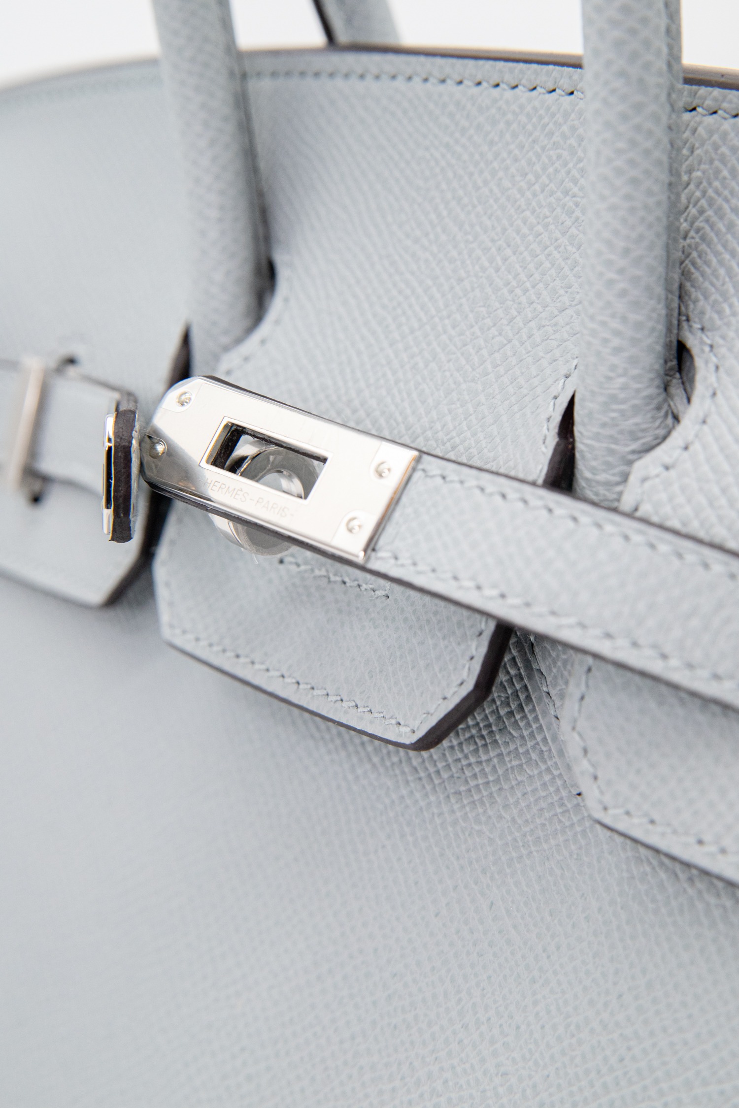 Hermès "Birkin Bag 25" Handtasche in Hellgrau