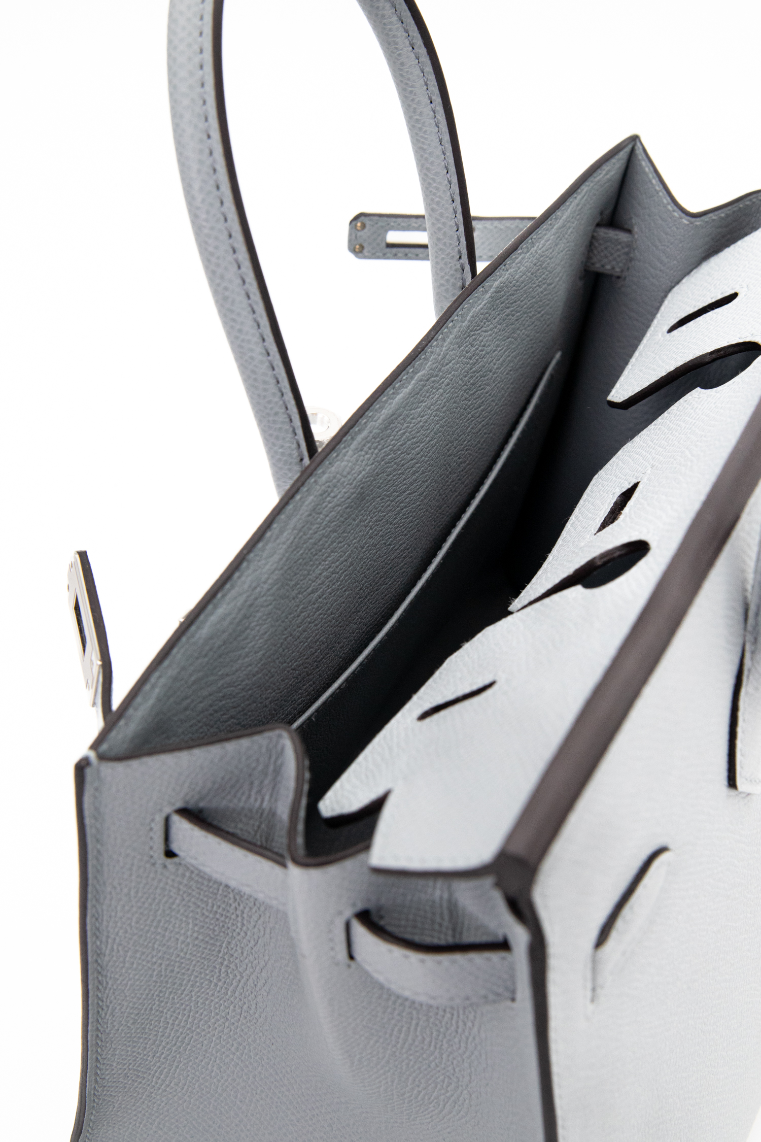 Hermès "Birkin Bag 25" Handtasche in Hellgrau