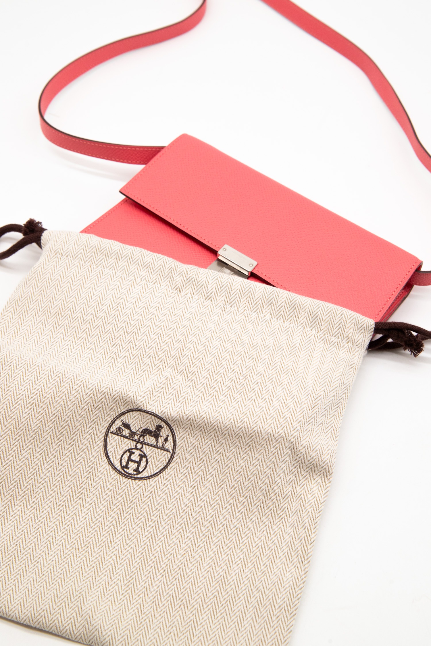 Hermès "Clic 16" Umhängetasche in Pink und Silber