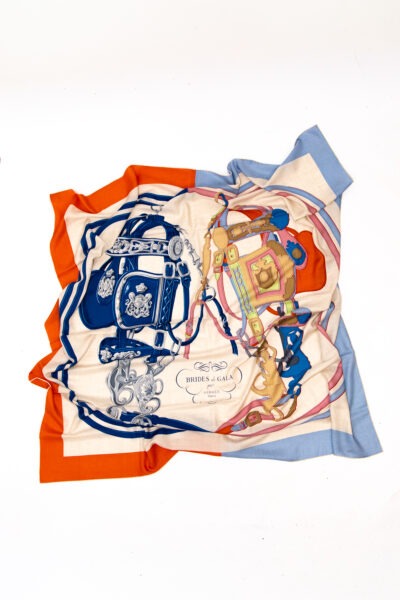 Hermès „Brides de Gala“ Tuch in Orange und Bunt