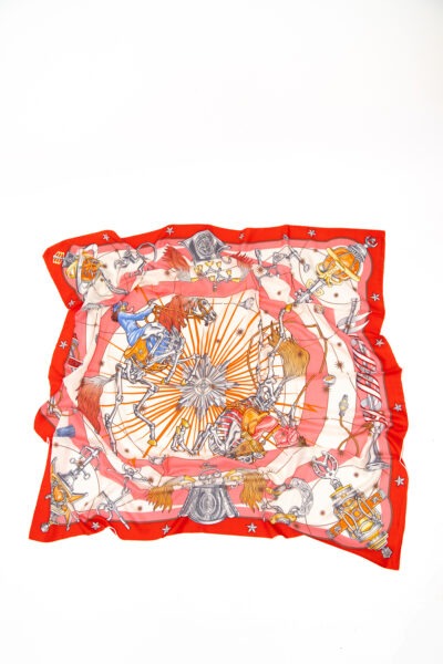 Hermès „Chorus Stellarum“ Tuch in Rot, Rosa und Ecru