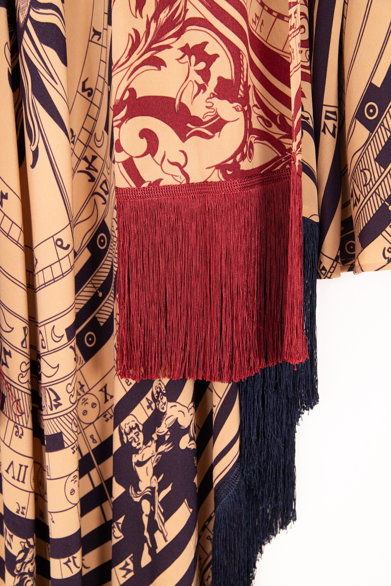 Hermès "Twillaine" Vintage Cardigan in Beige, Rot und Dunkelblau