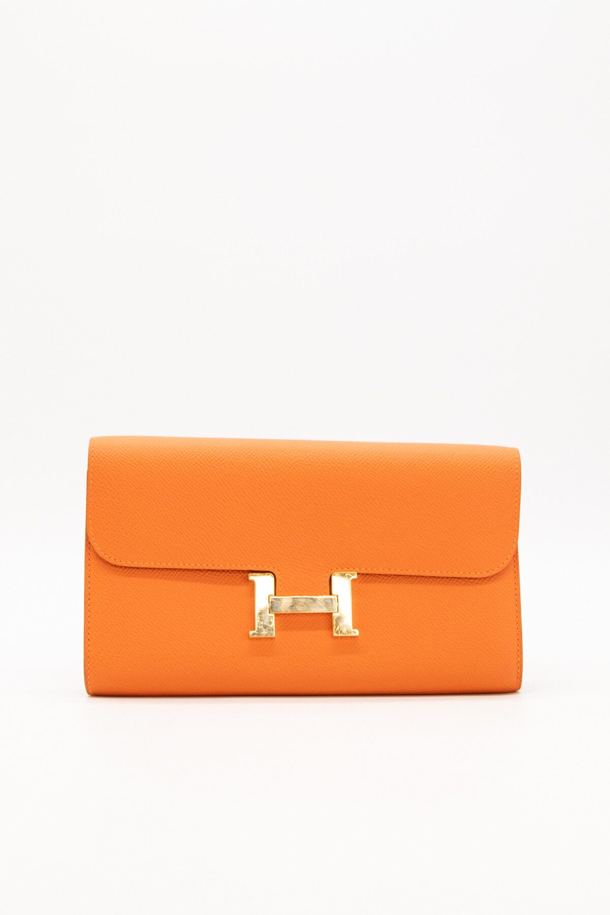 Hermès "Constance To Go" Clutch in Orange und Gold