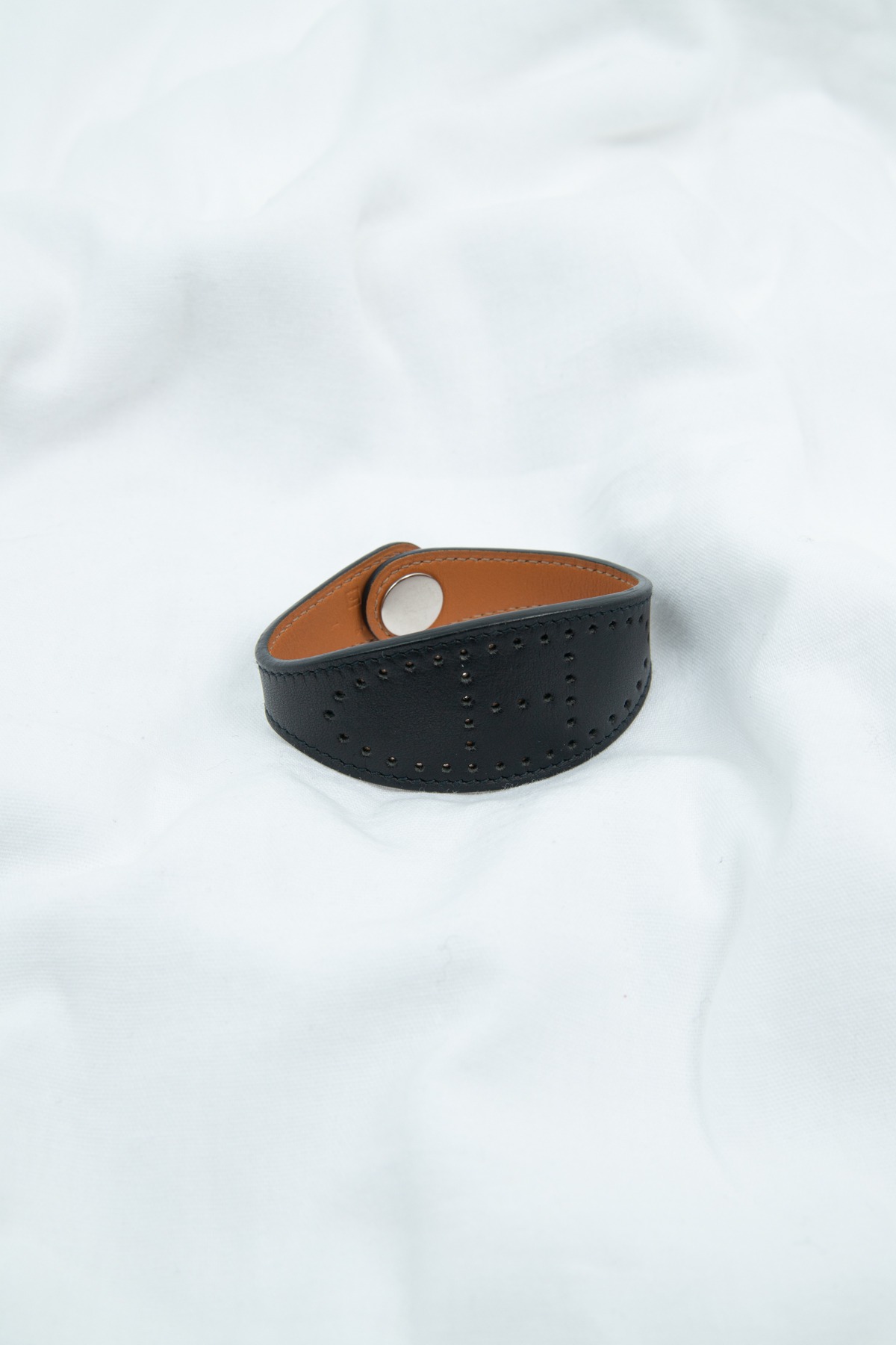 Hermès "Evelyne" Armband aus Leder in Schwarz