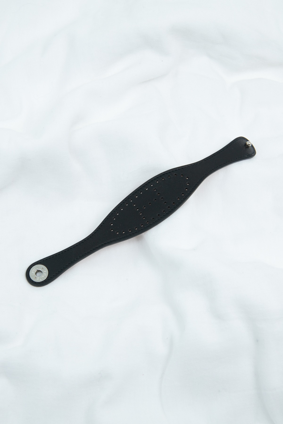 Hermès "Evelyne" Armband aus Leder in Schwarz
