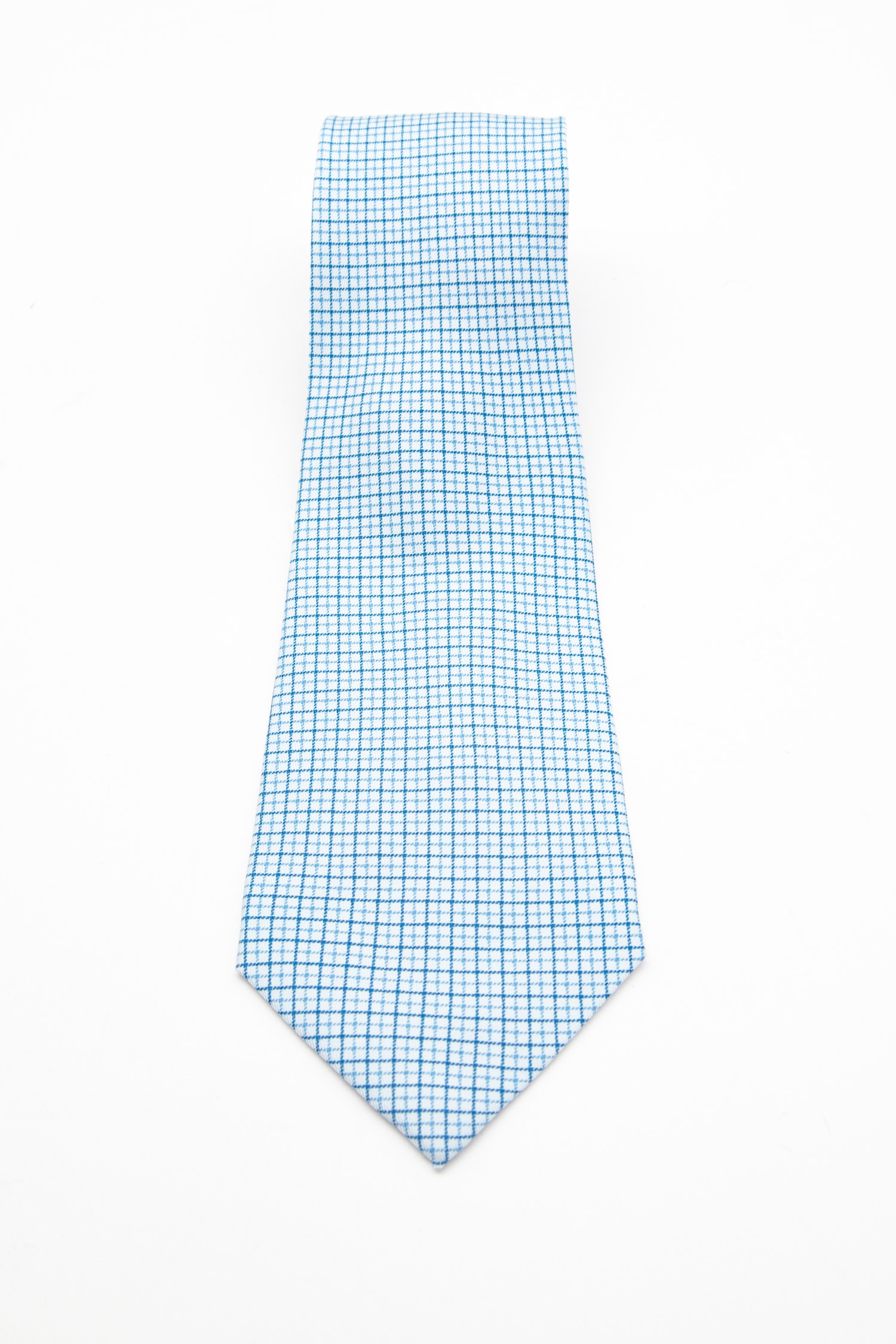 Hermès Krawatte mit Karomuster in Hellblau und Blau