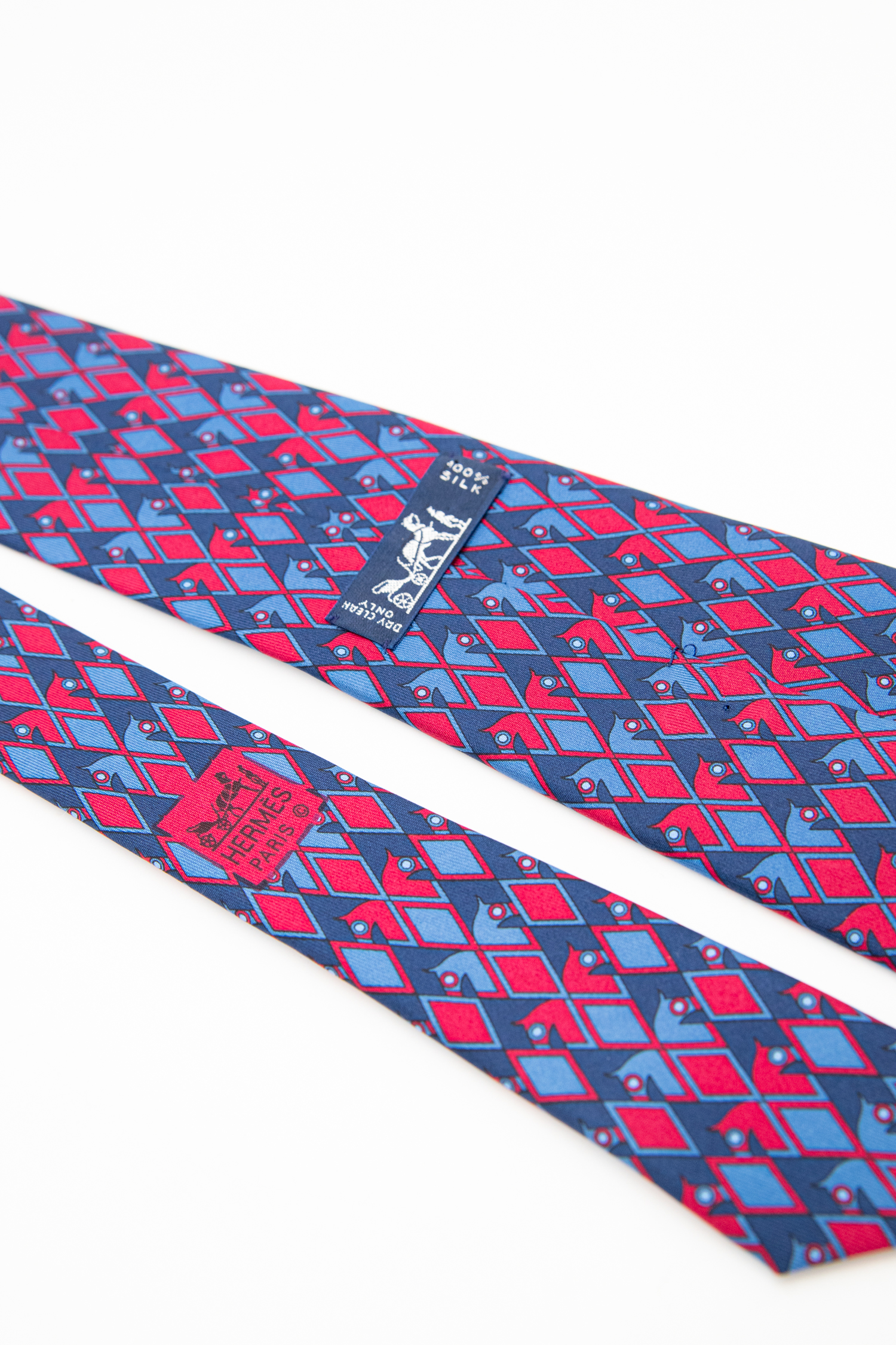 Hermès Krawatte mit grafischem Pferde Muster