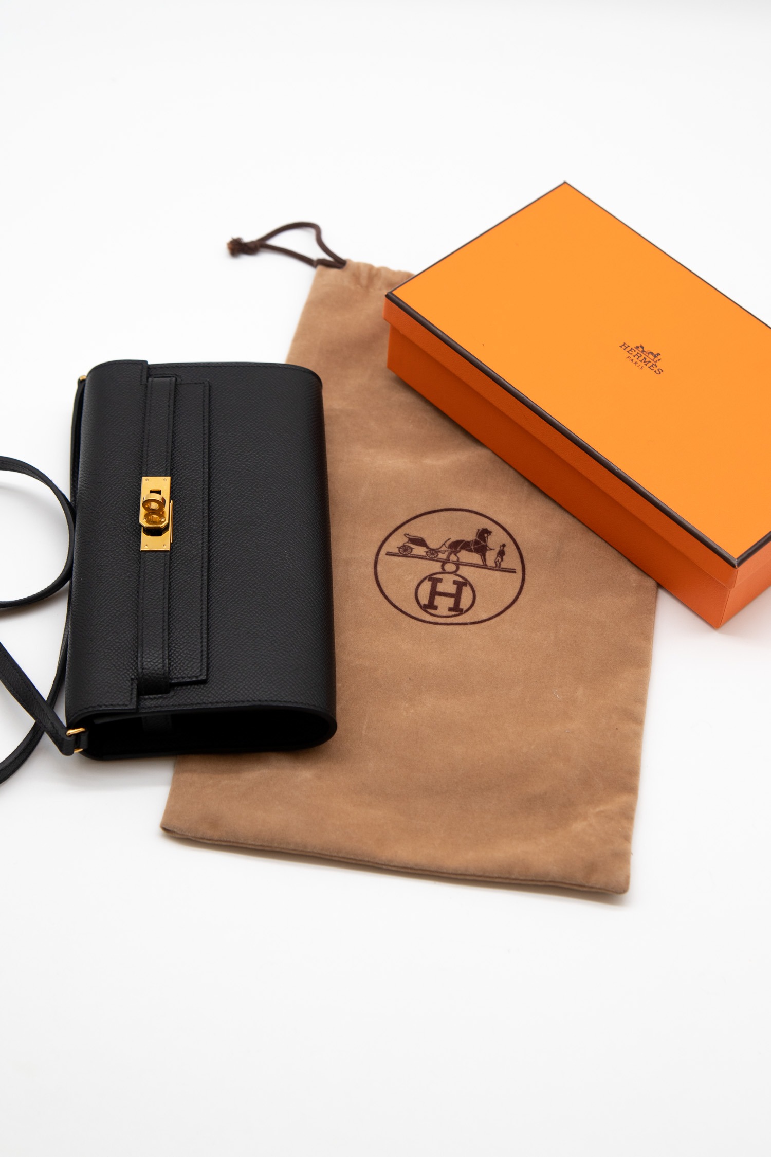 Hermès "Mini Kelly To Go" Umhängetasche in Schwarz