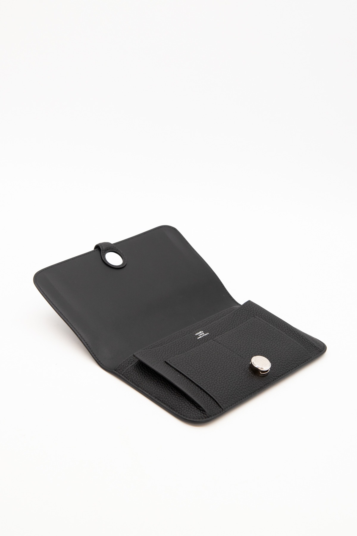 Hermès "Dogon Duo Wallet" Portemonnaie in Schwarz und Silber