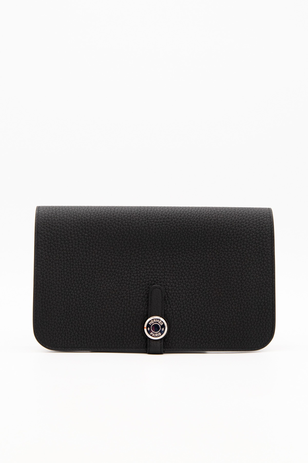 Hermès "Dogon Duo Wallet" Portemonnaie in Schwarz und Silber
