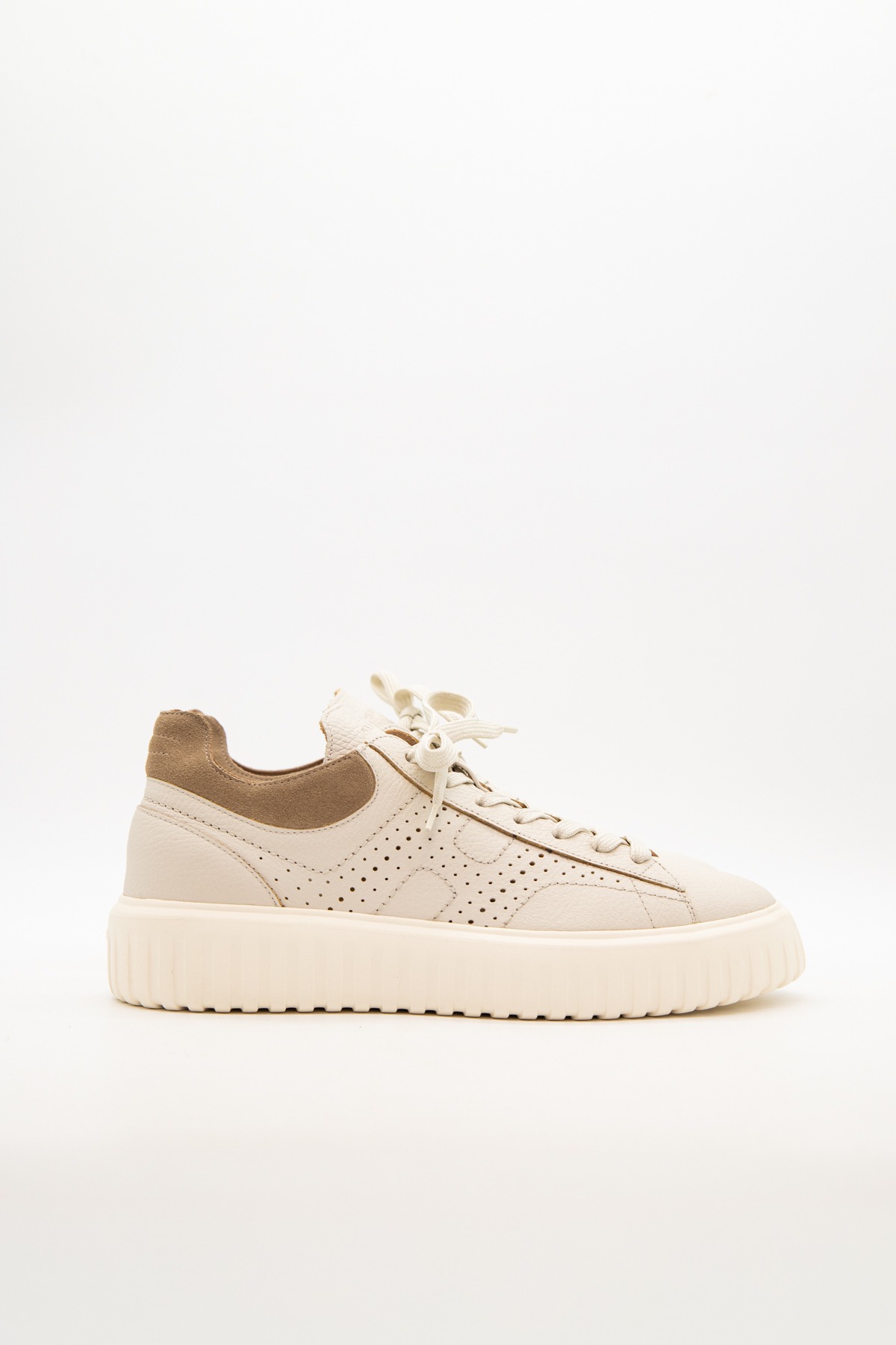 Hogan H-Stripes Sneaker in Ecru