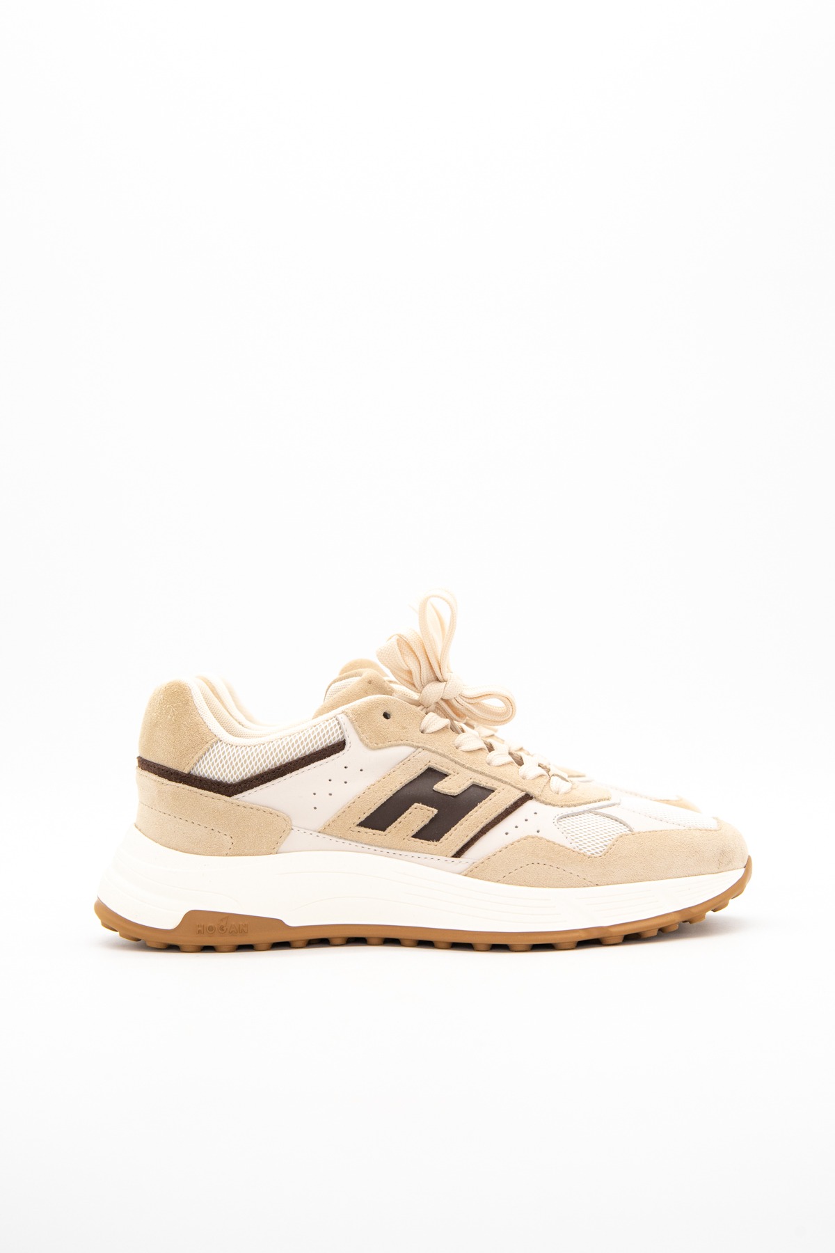 Hogan "Hyperlight" Sneaker in Ecru, Beige und Braun