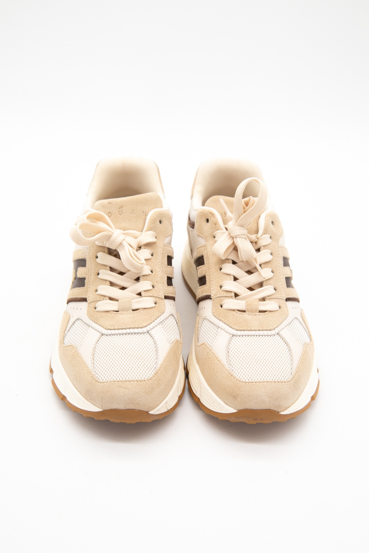Hogan "Hyperlight" Sneaker in Ecru, Beige und Braun
