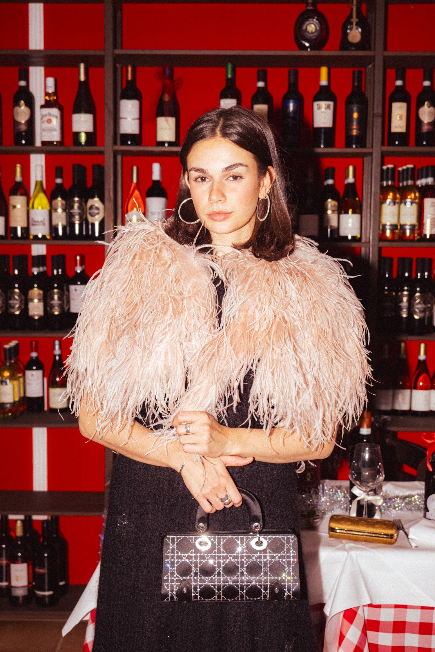 Jenny Peckham Weste aus Federn in Rosa