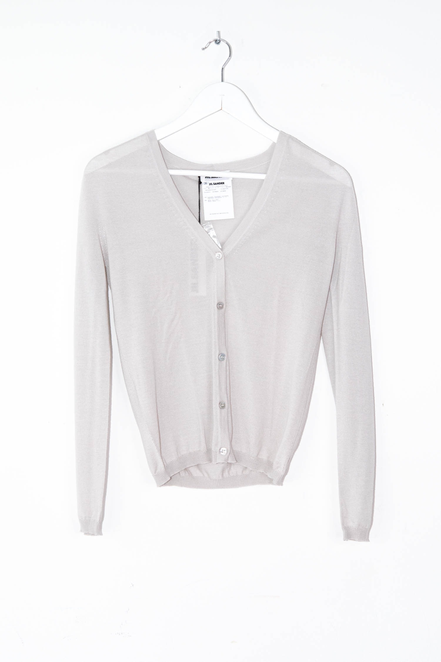 Jil Sander Strickjacke in Hellgrau