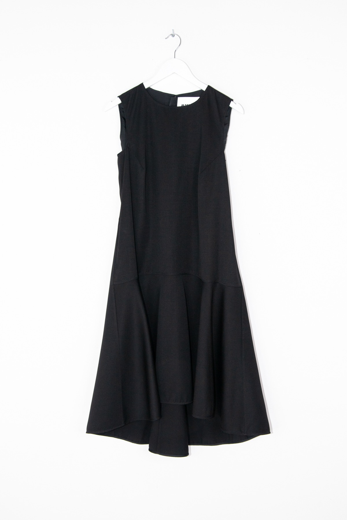 Jil Sander Midikleid mit ausgestellten Saum in Schwarz