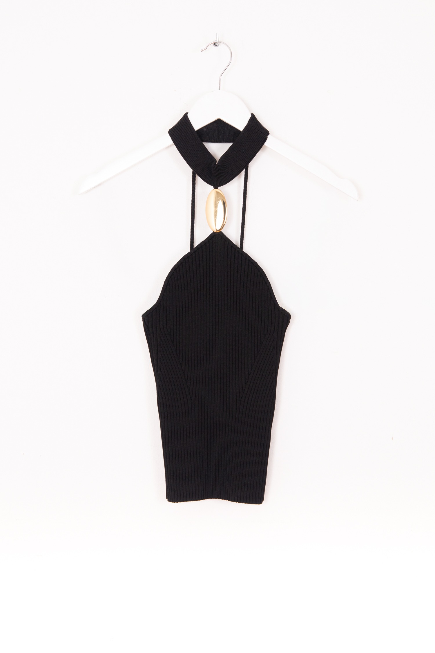 Jonathan Simkhai Neckholder-Top in Schwarz und Gold