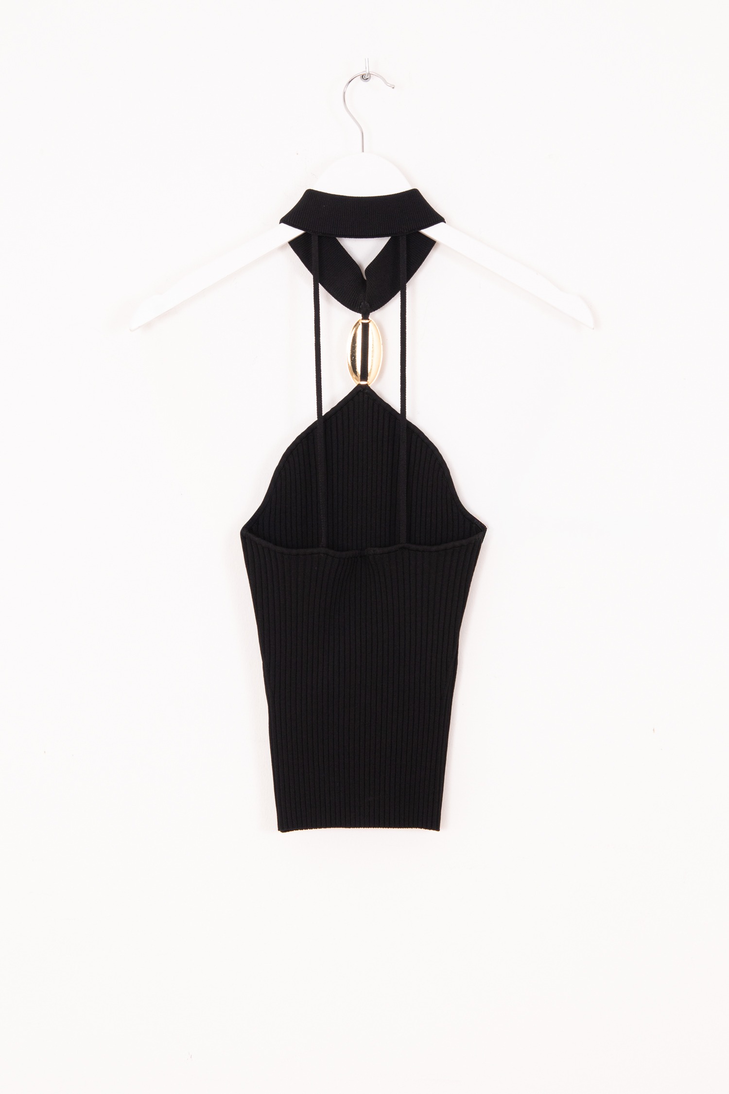 Jonathan Simkhai Neckholder-Top in Schwarz und Gold