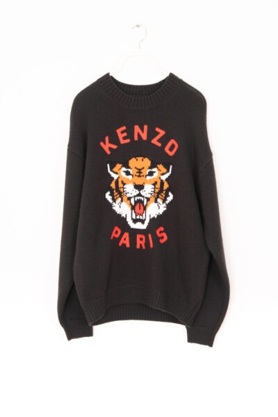Kenzo "Lucky Tiger" Strickpullover in Schwarz