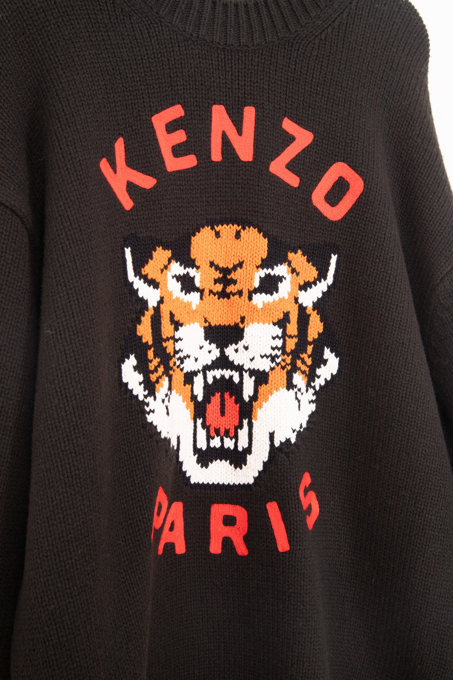 Kenzo "Lucky Tiger" Strickpullover in Schwarz