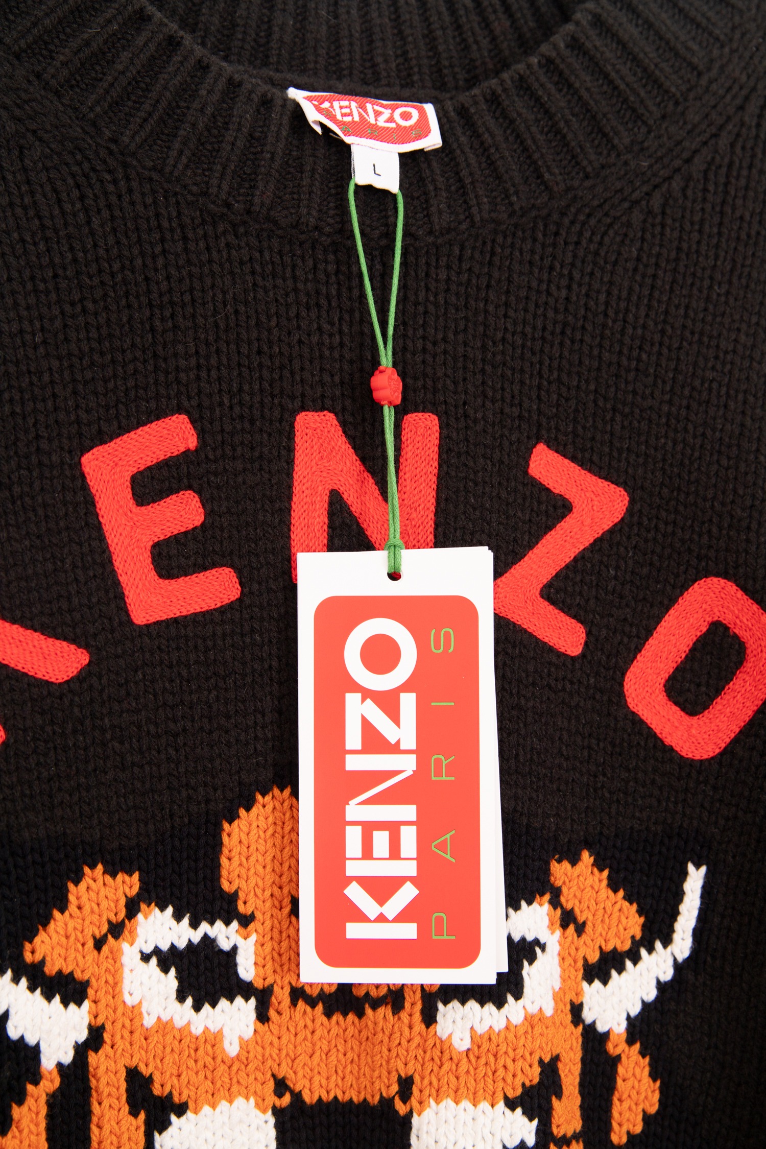 Kenzo "Lucky Tiger" Strickpullover in Schwarz