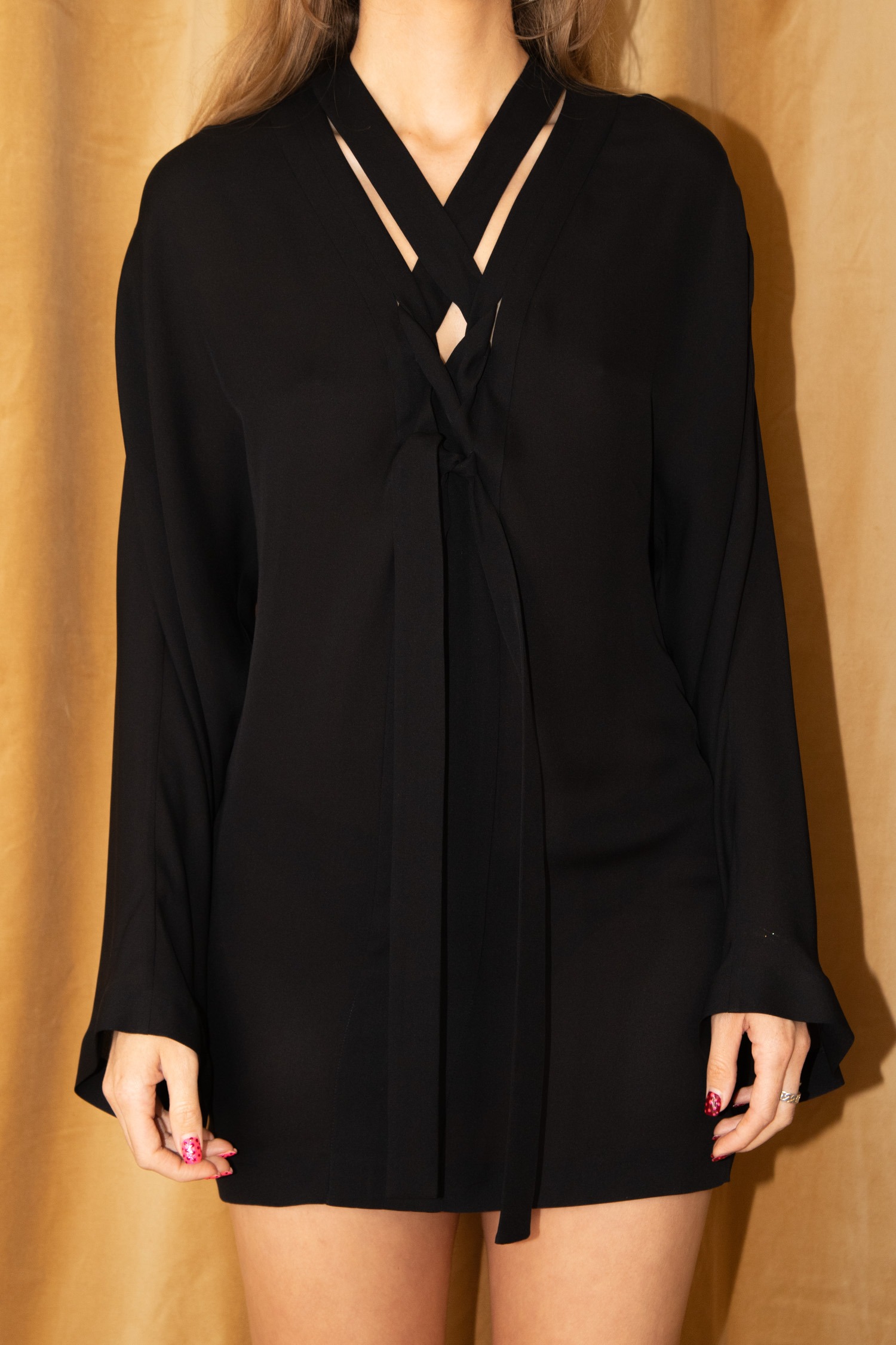 Khaite Minikleid "Mehna" mit Schnürung in Schwarz