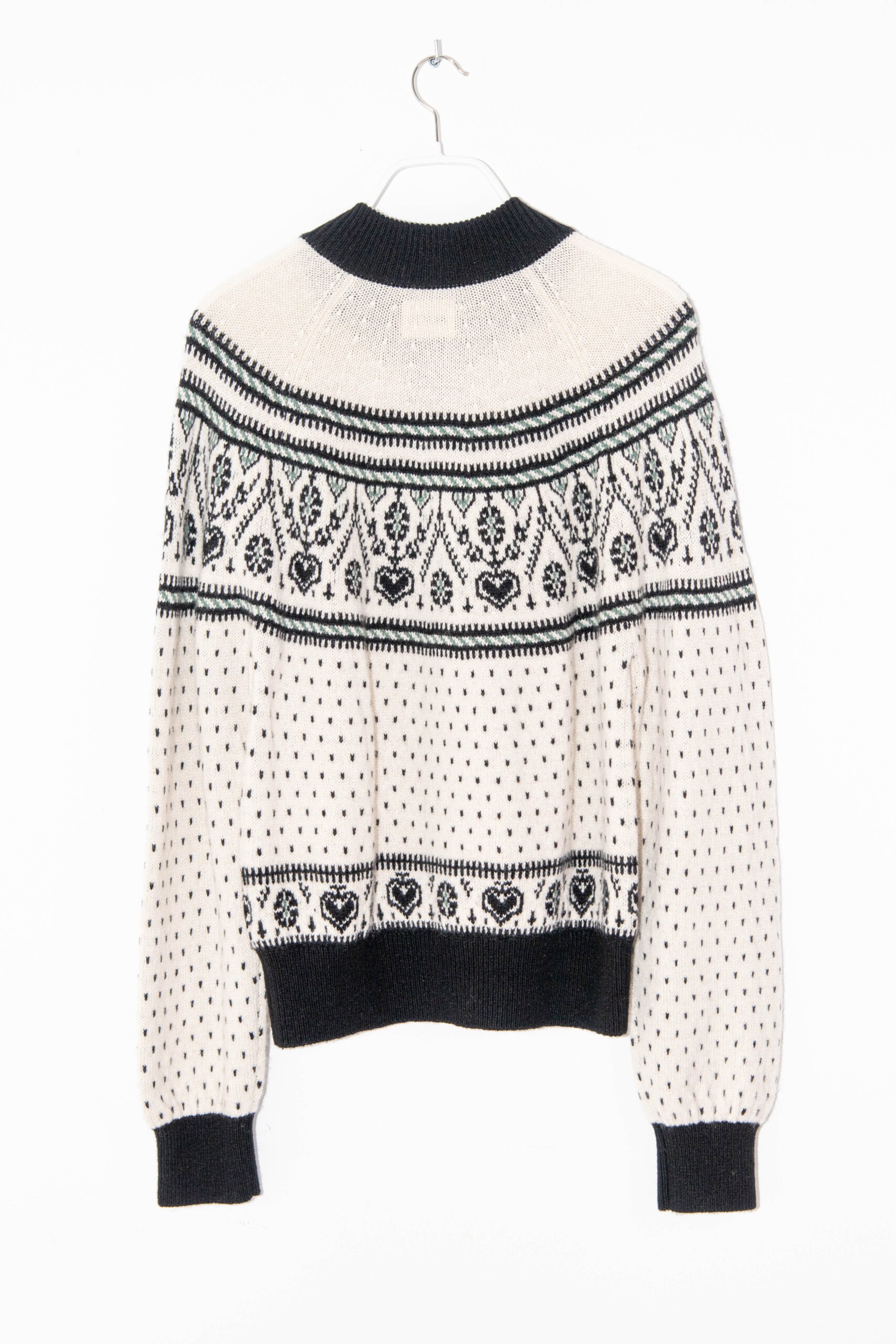 Khaite "Marc" Strickjacke mit Fair-Isle-Intarsienmuster in Ecru