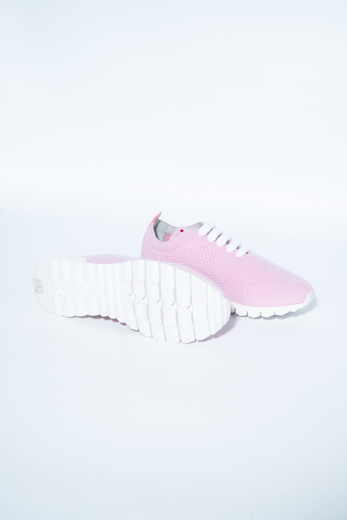Kiton "Cashmere" Sneaker in Rosa und Weiß