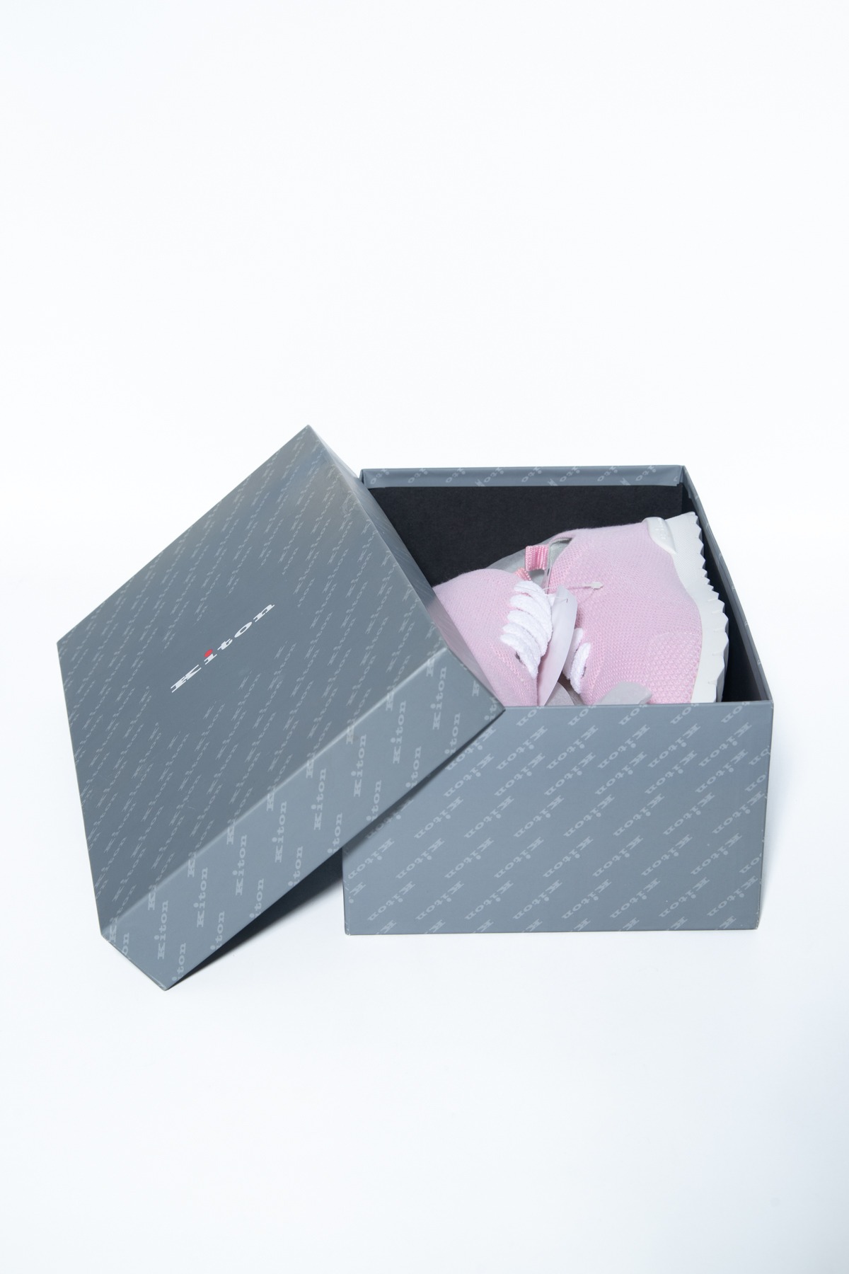 Kiton "Cashmere" Sneaker in Rosa und Weiß