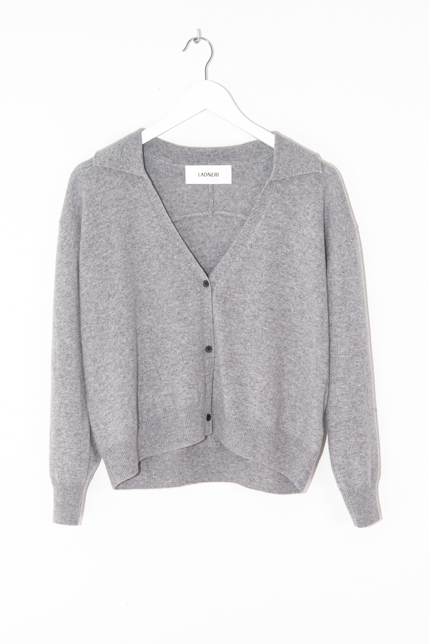 Ladneri Strickjacke mit Kragen in Grau