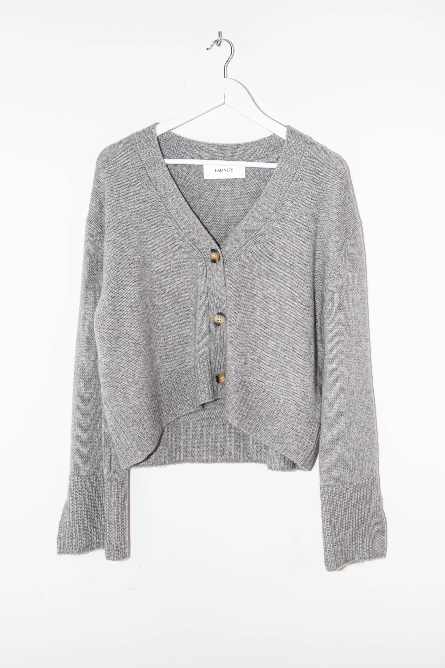 Ladneri kurze Strickjacke in Grau