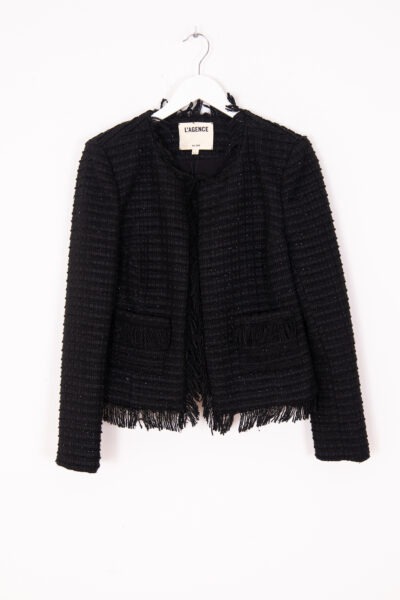 L'Agence "Angelina" Bouclé-Blazer in Schwarz