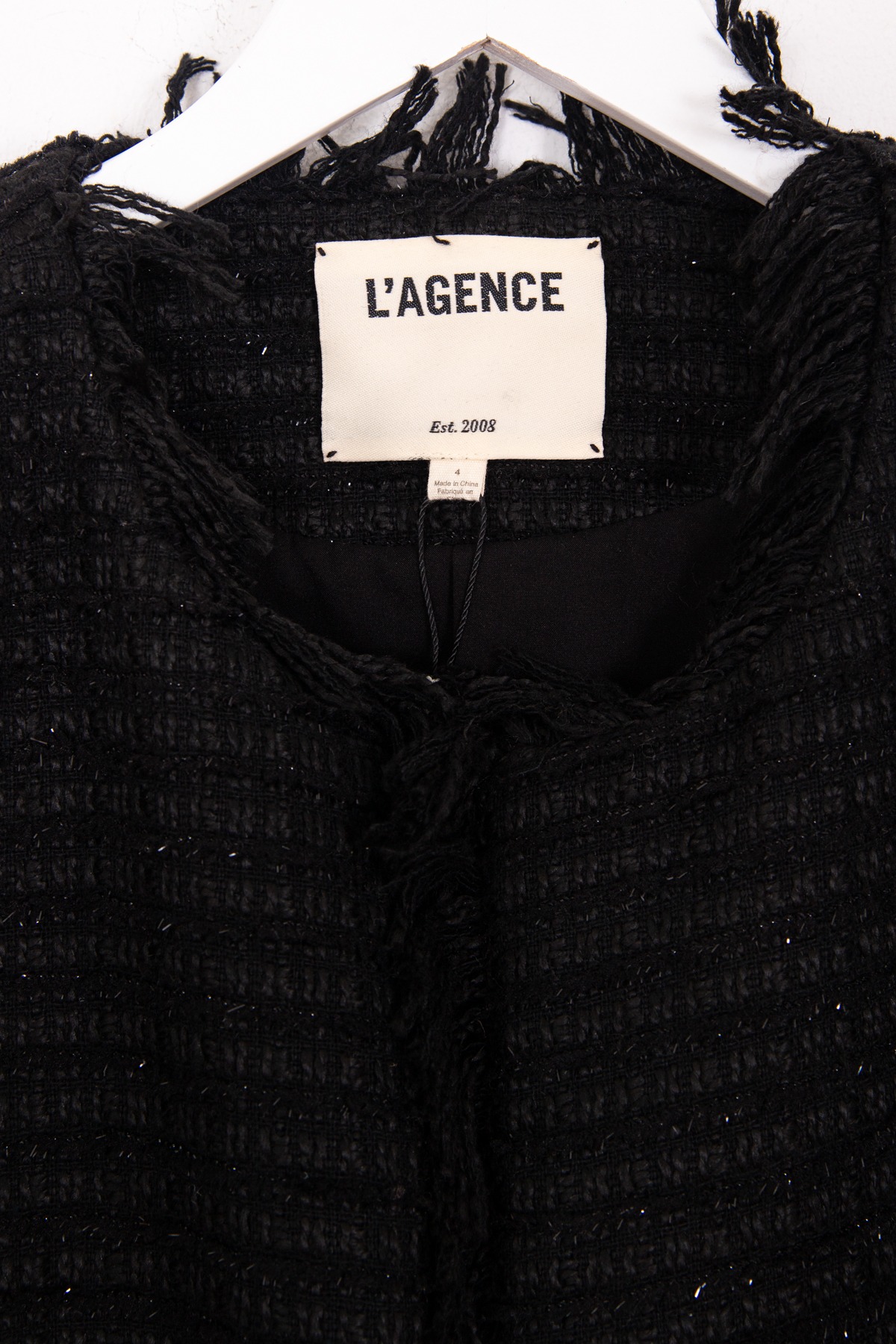 L'Agence "Angelina" Bouclé-Blazer in Schwarz