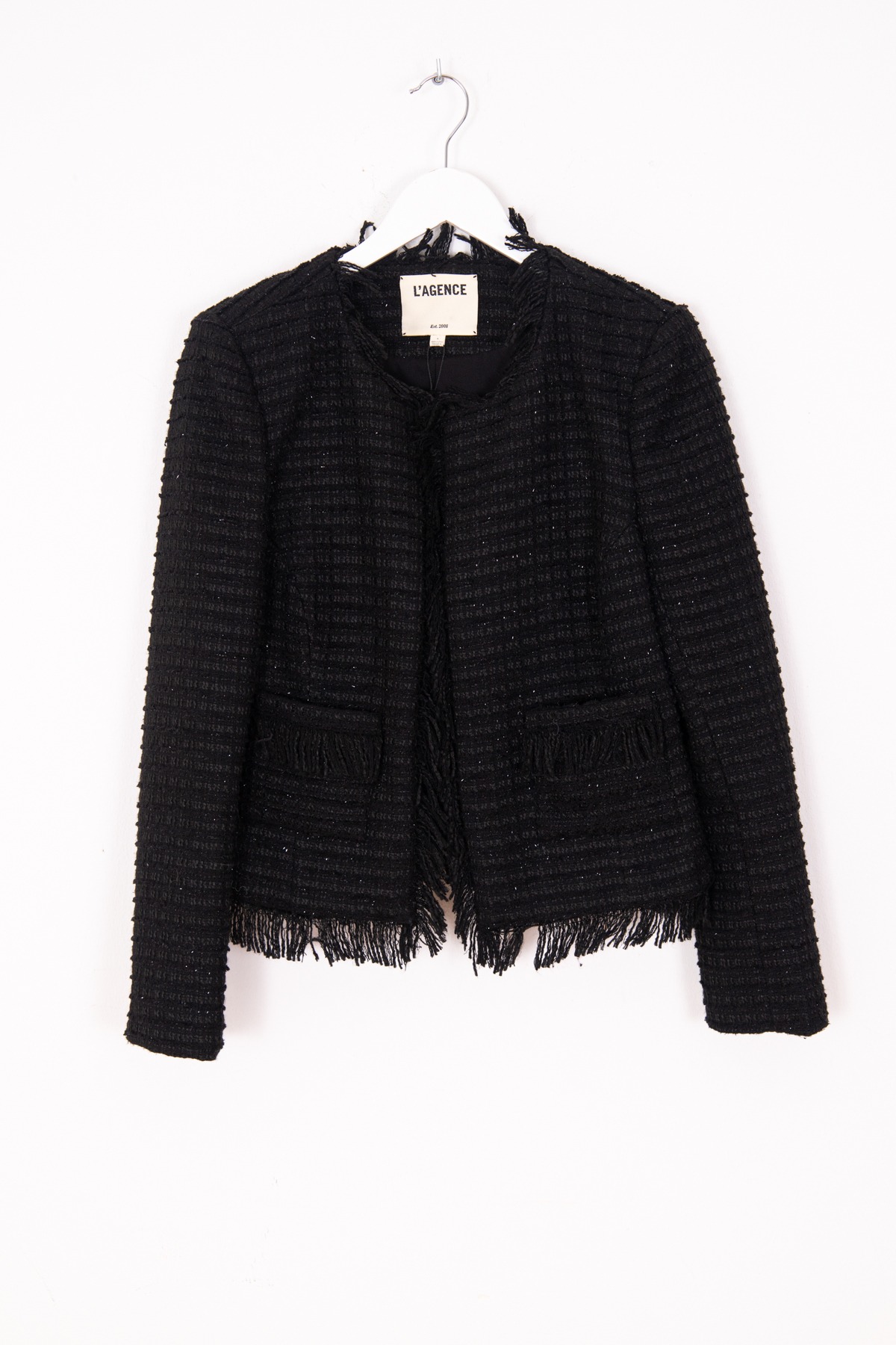 L'Agence "Angelina" Bouclé-Blazer in Schwarz