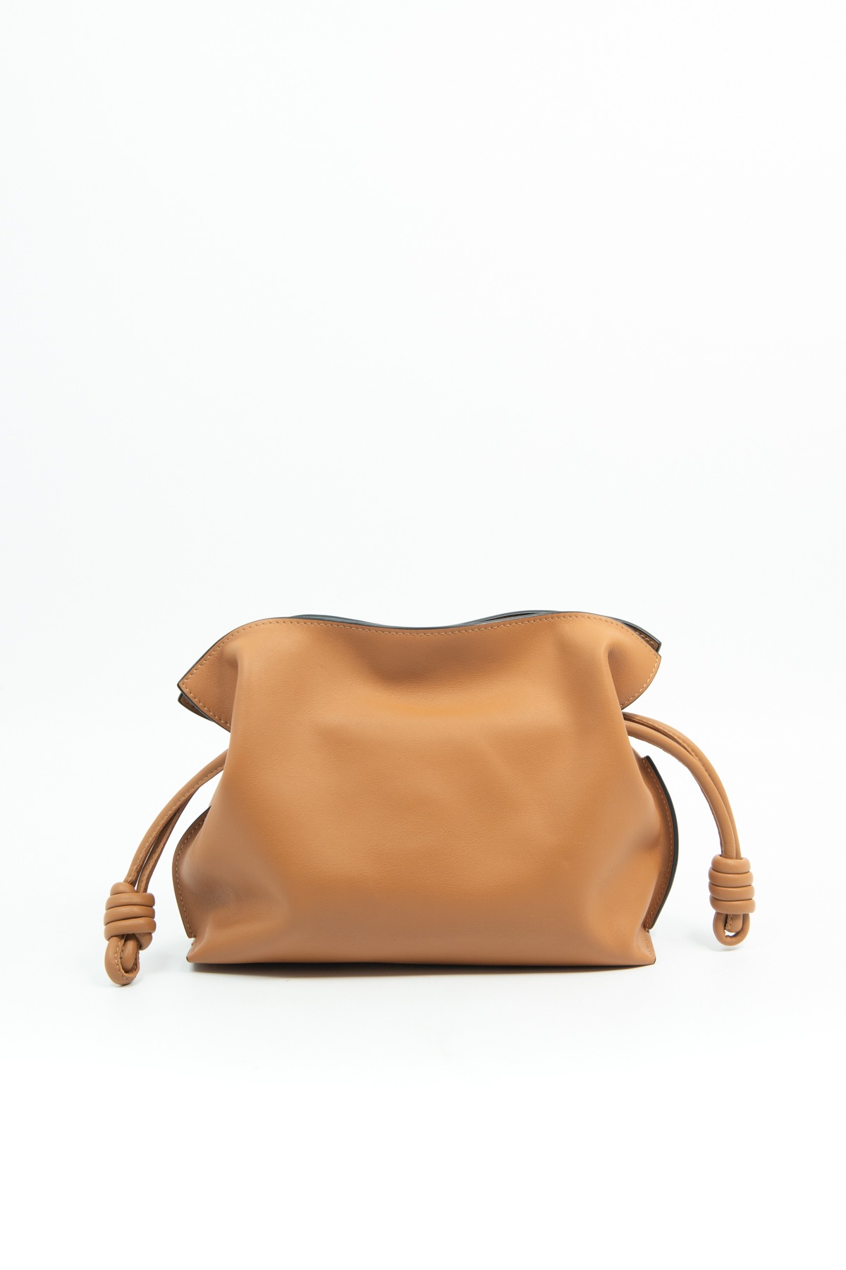 Loewe "Flamenco" Clutch in Hellbraun und Gold