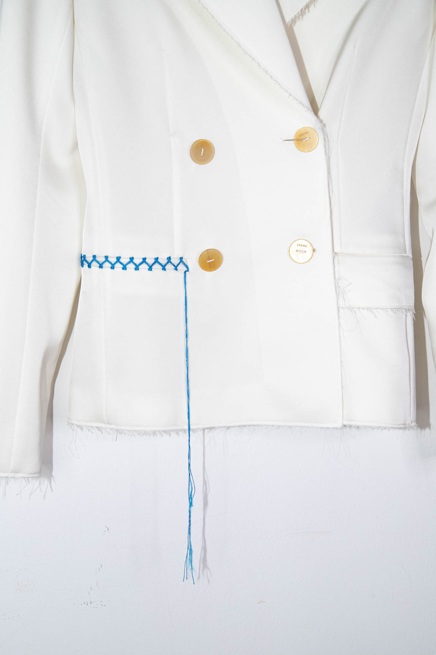 Loewe Blazer in Weiß mit Nahtdetails