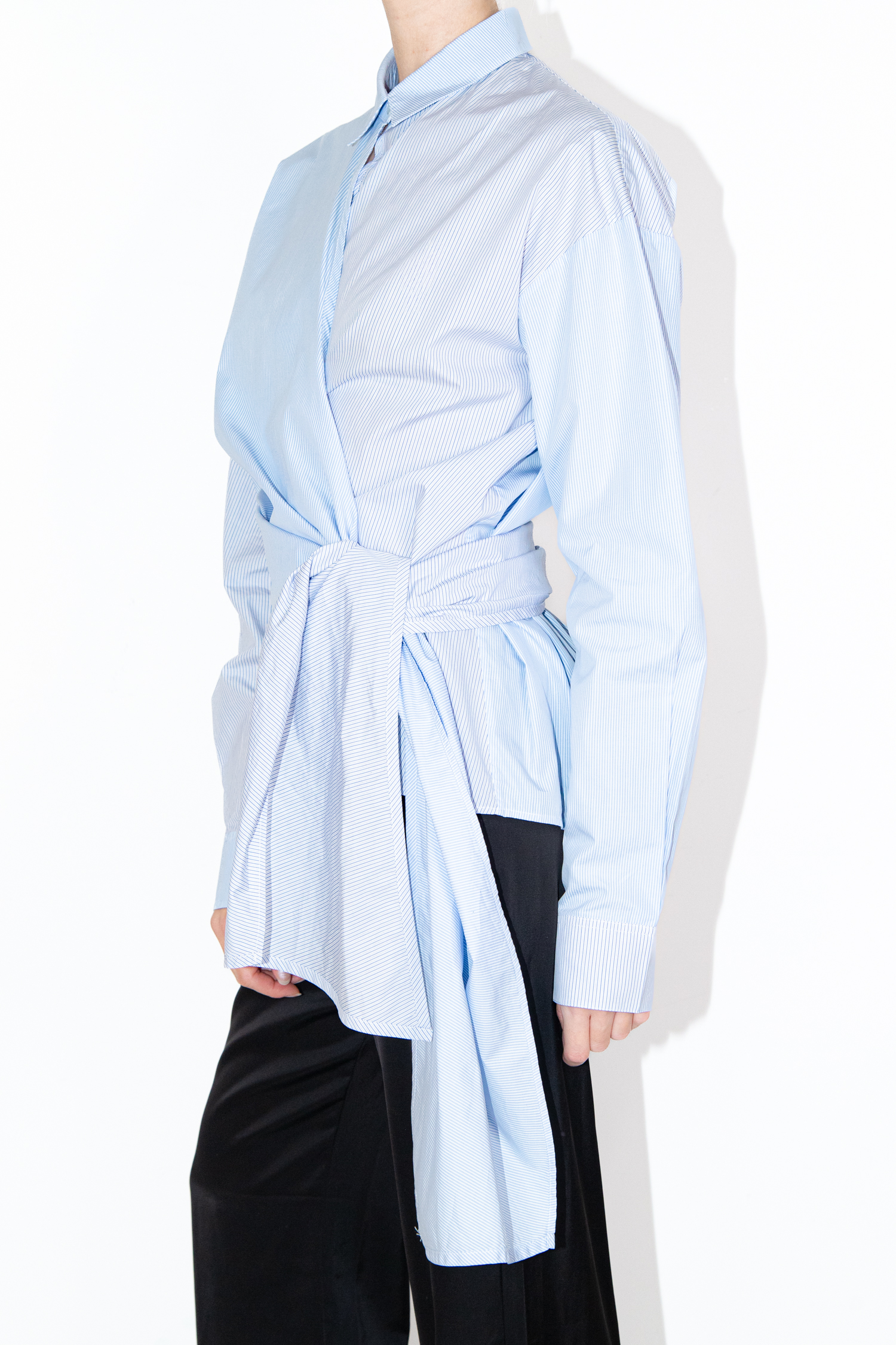Loewe Wickelbluse mit Streifen in Blau