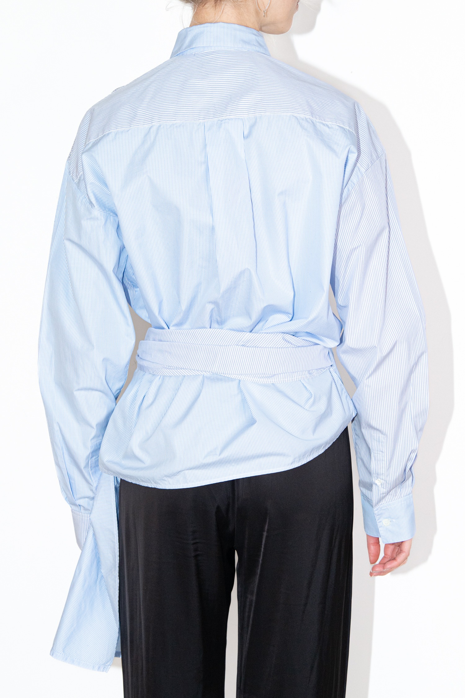 Loewe Wickelbluse mit Streifen in Blau