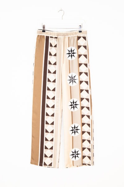 Loewe Hose aus Seide in Braun, Khaki und Beige