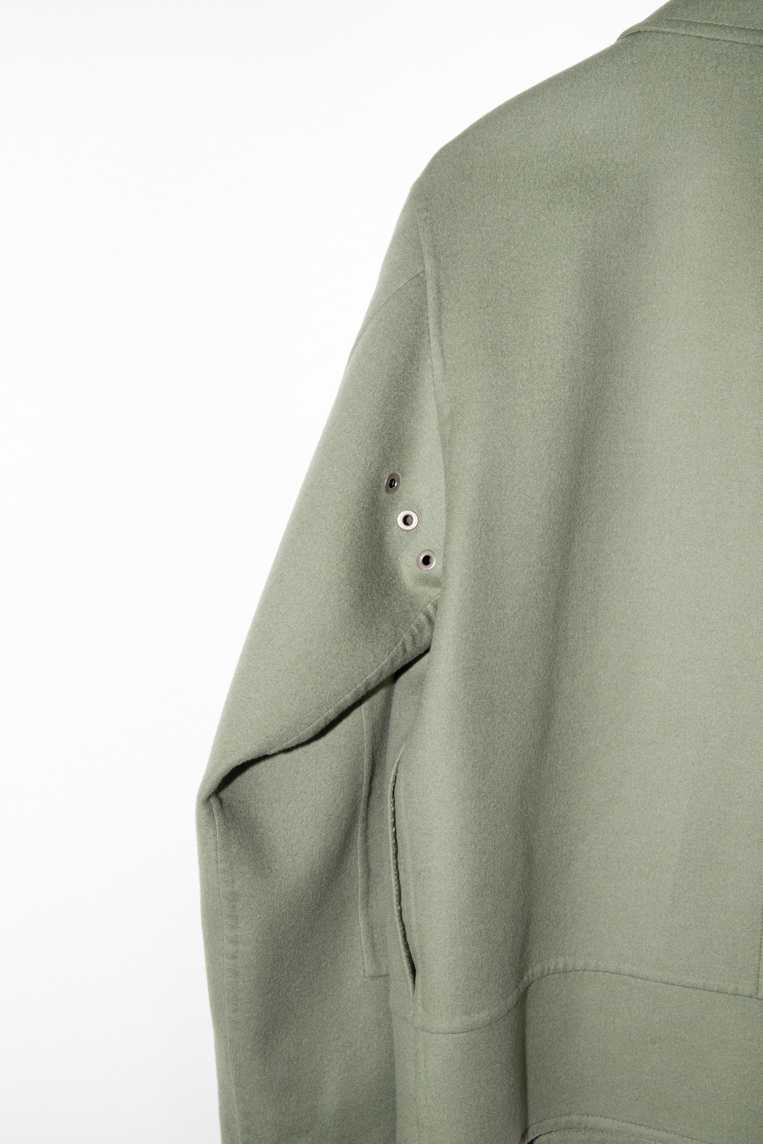Loewe Jacke mit Lederdetail in Olivgrün