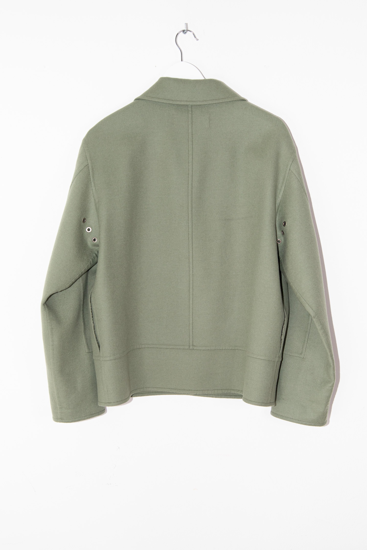 Loewe Jacke mit Lederdetail in Olivgrün