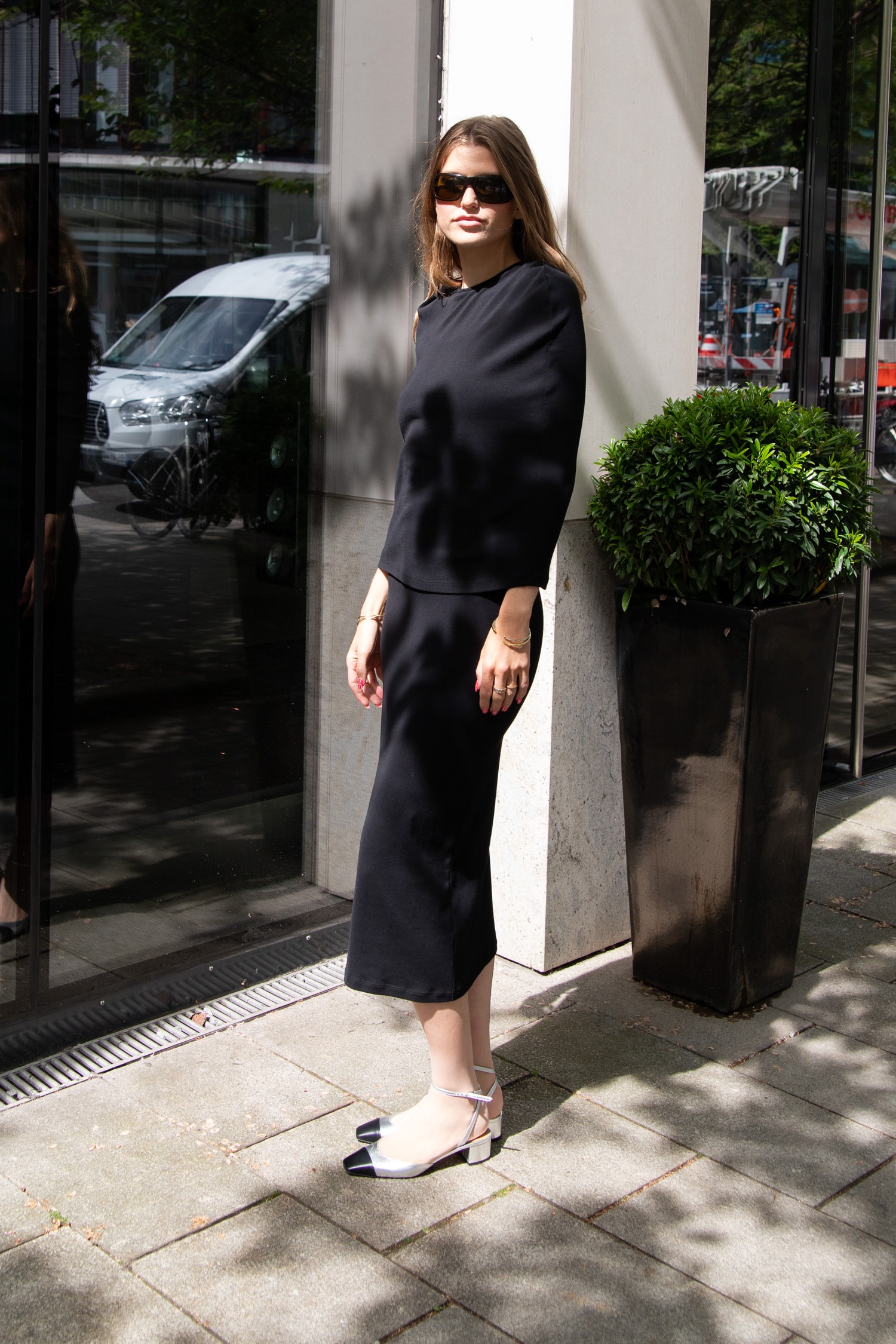 Loewe Maxikleid ohne Ärmel in Schwarz