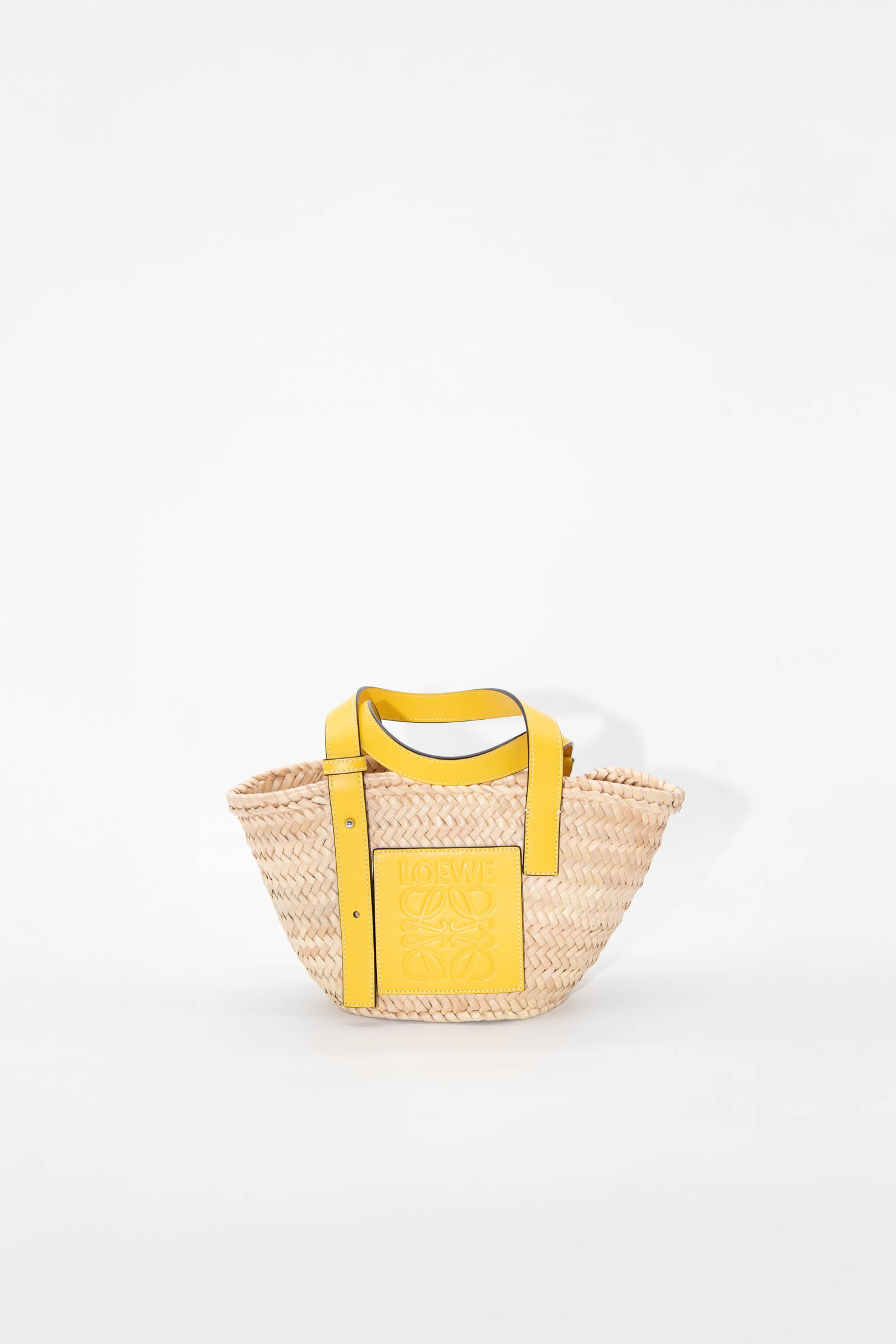 Loewe Raffia Small Basket Tote Bag Handtasche in Gelb