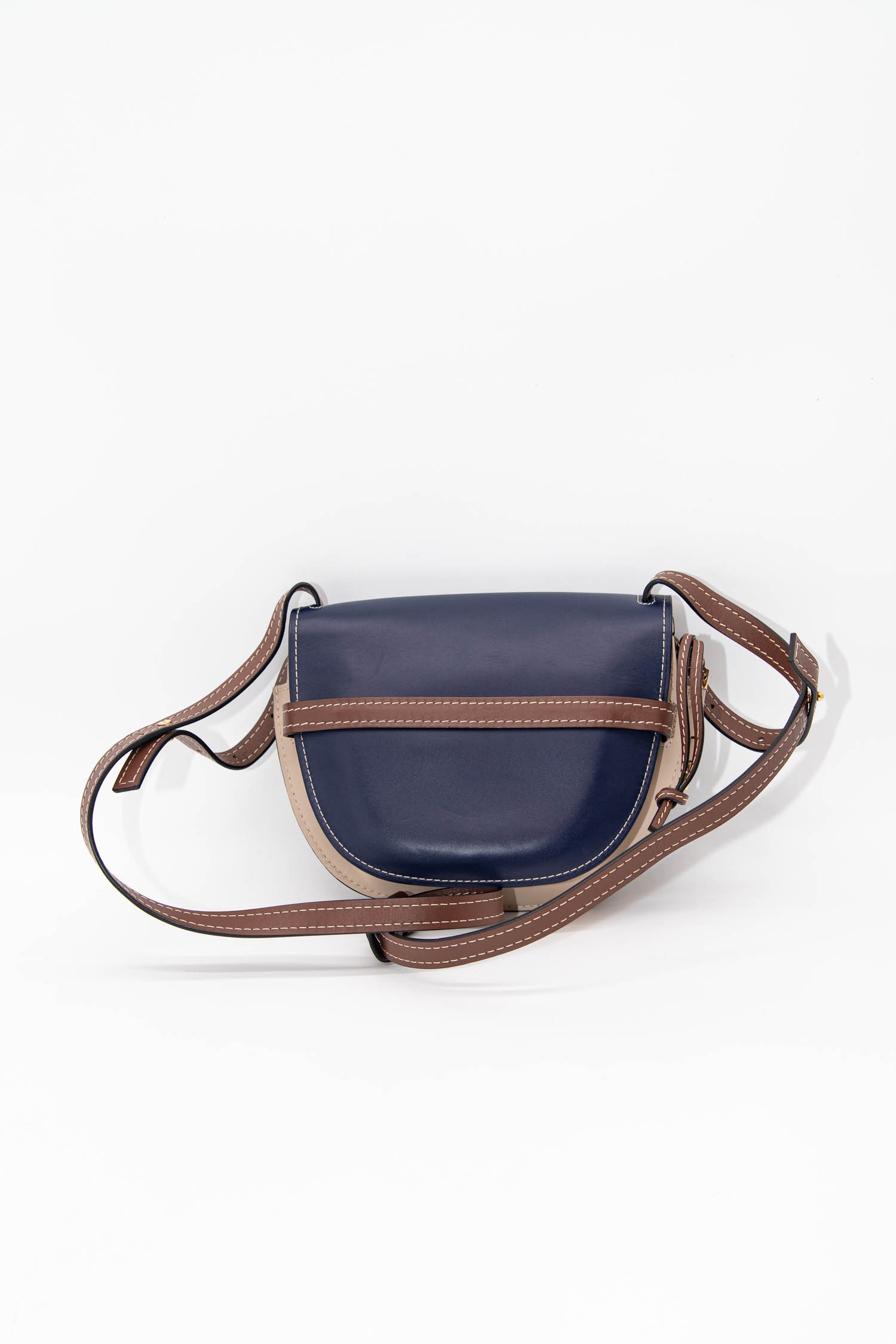 Loewe "Gate" Umhängetasche in Dunkelblau und Beige